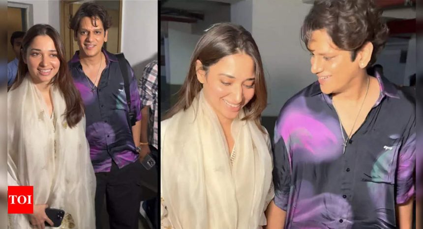 Vijay Varma-Tamannaah Bhatia walk hand-in-hand as they get spotted after screening of her new film Aranmanai 4 | Hindi Movie News