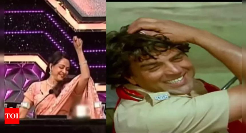 When Hema Malini aced Dharmendra's 'Yamla Pagla Deewana' signature step and said, 'Dharam ji bolenge mujhe Bharatnatyam sikhao' - WATCH video | Hindi Movie News