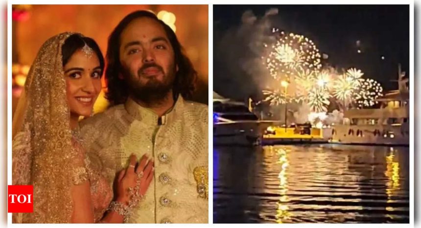 Anant Ambani and Radhika Merchant light up Cannes sky with firework display after Katy Perry's performance at pre-wedding cruise party-WATCH |