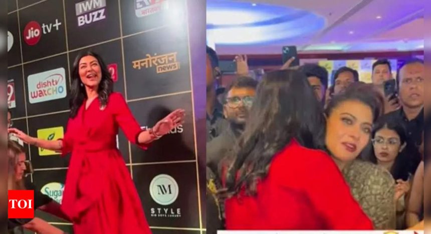 Bong beauties Kajol and Sushmita Sen hug and bond at an event, the internet loves it! | Hindi Movie News