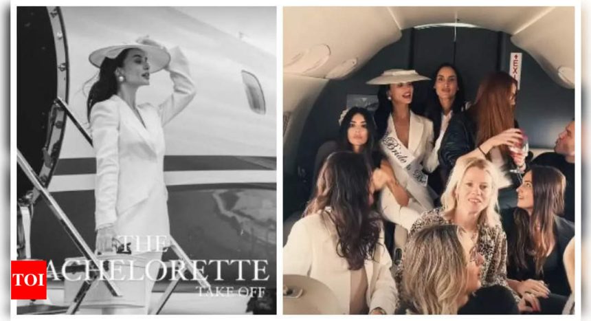 Bride-to-be Amy Jackson enjoys her bachelorette party with her girls squad on private jet in France - See photos |