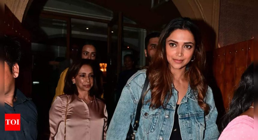 Deepika Padukone flaunts her baby bump in black dress as she dines with her mother Ujjala Padukone in Mumbai | Hindi Movie News