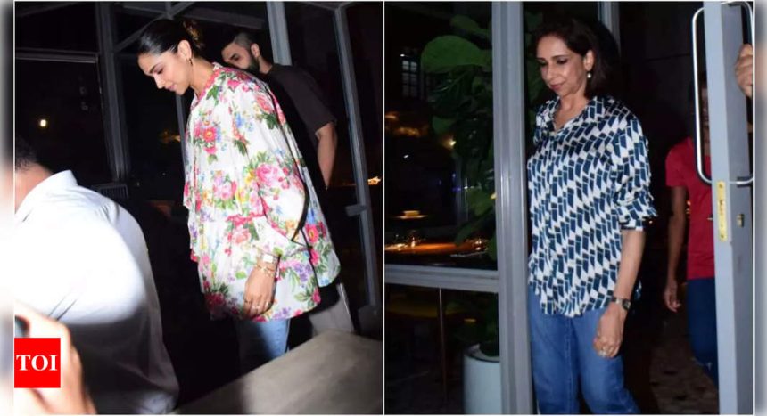 Deepika Padukone oozes pregnancy glow in floral ensemble at family dinner in Mumbai | Hindi Movie News