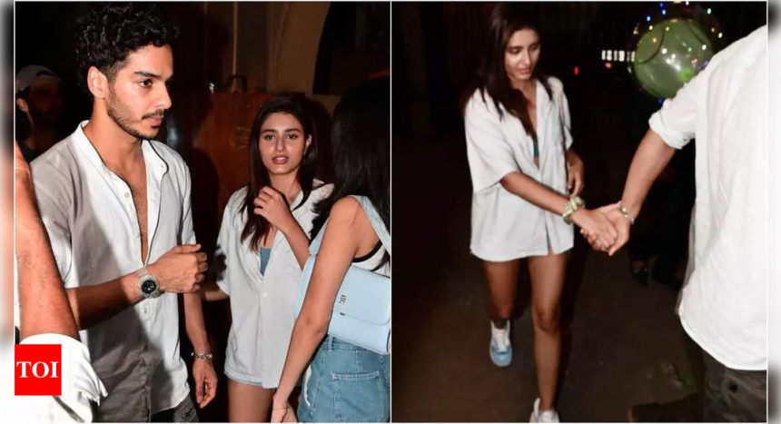 Ishaan Khatter and 'girlfriend' Chandni Bainz walk hand-in-hand in family outing with Neliima Azeem | Hindi Movie News