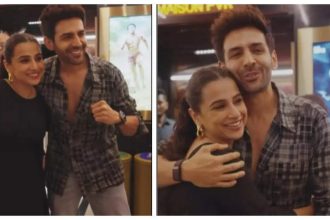 Kartik Aaryan and Vidya Balan win hearts win their fun banter at 'Chandu Champion' screening - See photos |