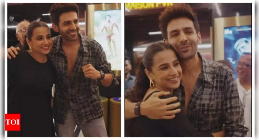 Kartik Aaryan and Vidya Balan win hearts win their fun banter at 'Chandu Champion' screening - See photos |