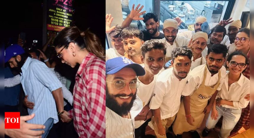 Mom-to-be Deepika Padukone and Ranveer Singh's PIC with restaurant staff, post their dinner goes viral, netizens react | Hindi Movie News