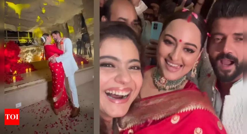 Newlyweds Sonakshi Sinha and Zaheer Iqbal perform romantic dance to Afreen Afreen at their wedding reception | Hindi Movie News