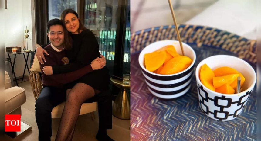 Parineeti Chopra shares mango slices with husband Raghav Chadha, see pics |