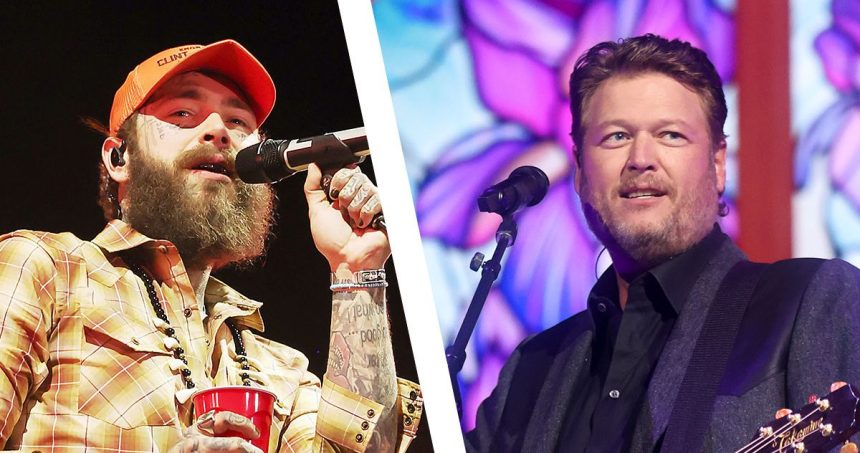 Post Malone, Blake Shelton Duet on ‘Pour Me a Drink’