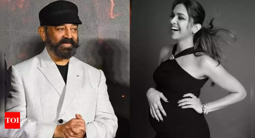 Pregnant Deepika Padukone blushes as Kamal Haasan says THIS about her and Ranveer Singh's child, pointing out at her baby bump | Hindi Movie News