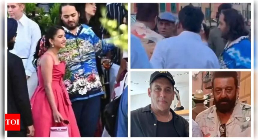 Salman Khan catches up with Sanjay Dutt at Anant Ambani and Radhika Merchant's pre-wedding celebrations in Portofino, Italy - Pics Inside |