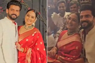 Sonakshi Sinha-Zaheer Iqbal Wedding: Newlyweds pose with paparazzi, indulge in a fun banter at the reception | Hindi Movie News