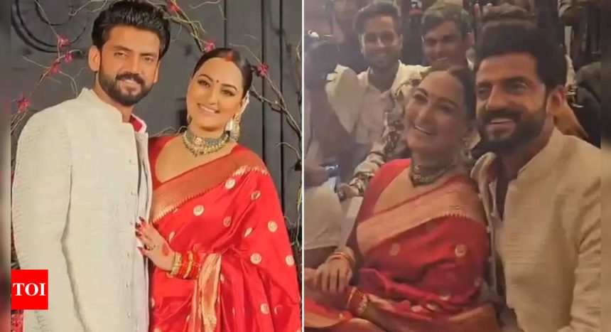 Sonakshi Sinha-Zaheer Iqbal Wedding: Newlyweds pose with paparazzi, indulge in a fun banter at the reception | Hindi Movie News