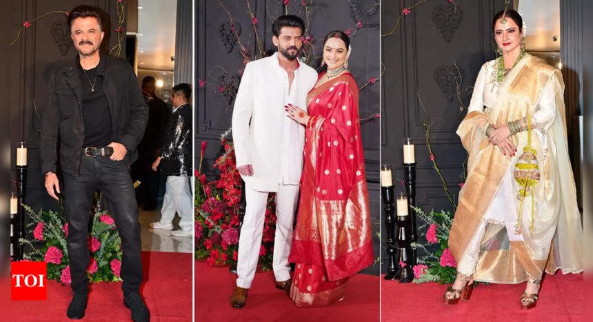 Sonakshi Sinha and Zaheer Iqbal wedding: From Anil Kapoor-Kajol to Rekha, celebs grace the newlyweds' reception | Hindi Movie News