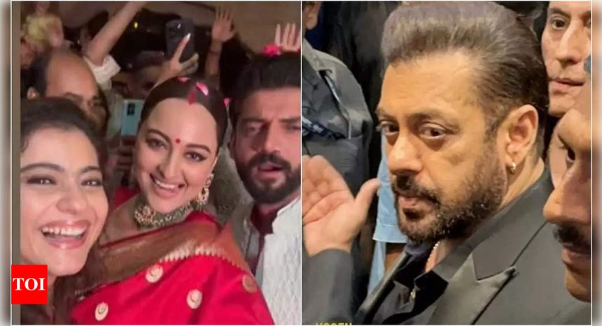 Sonakshi Sinha and Zaheer Iqbal wedding: Salman Khan makes a dashing entry in all-black suit with tight security at the reception | Hindi Movie News