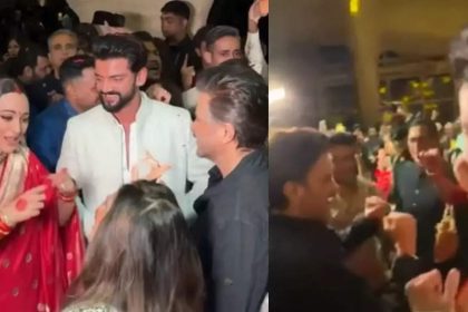 Sonakshi Sinha does Anil Kapoor's signature 'My Name Is Lakhan' step with him at her wedding reception, Zaheer Iqbal joins in - WATCH video