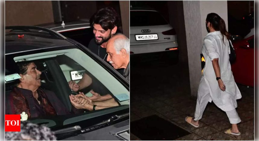 Sonakshi Sinha skips photos as Shatrughan Sinha and Zaheer Iqbal pose together at his residence | Hindi Movie News