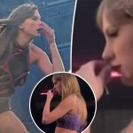 Taylor Swift seen wiping snot on her Eras Tour costume during Scottish concert