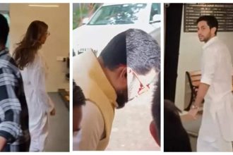 Abhishek Bachchan visits Sajid Khan to offer him condolences sans Aishwarya Rai; Shweta and Agastya Nanda join - WATCH videos |