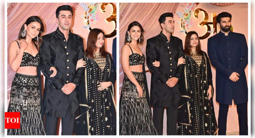 Alia Bhatt and Ranbir Kapoor twin in traditional black outfits as they grace Anant Ambani and Radhika Merchant's sangeet ceremony - See photos |