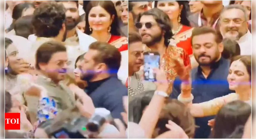 Anant Ambani and Radhika Merchant wedding: Shah Rukh Khan and Salman Khan go nostalgic as they dance to Bhangra Paa Le from Karan Arjun | Hindi Movie News