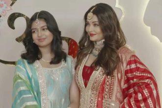 Anant Ambani and Radhika Merchant's wedding: Aishwarya Rai Bachchan and daughter Aaradhya look elegant as they pose together on the red carpet | Hindi Movie News