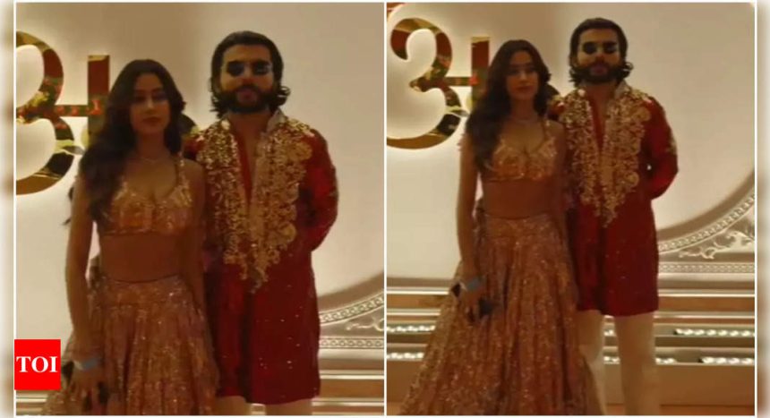 Anant Ambani and Radhika Merchant's wedding; Rumoured couple Janhvi Kapoor and Shikhar Pahariya pose together | Hindi Movie News