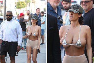 Bianca Censori Wears Tiny Bikini Top to Lunch with Kanye West