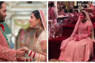 Bride Radhika Merchant gets emotional during fairytale entry; Groom Anant Ambani holds parents Nita and Mukesh's hand - WATCH |