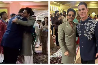 John Cena and Shah Rukh Khan hug it out in BTS clip from Anant Ambani and Radhika Merchant's wedding - WATCH |