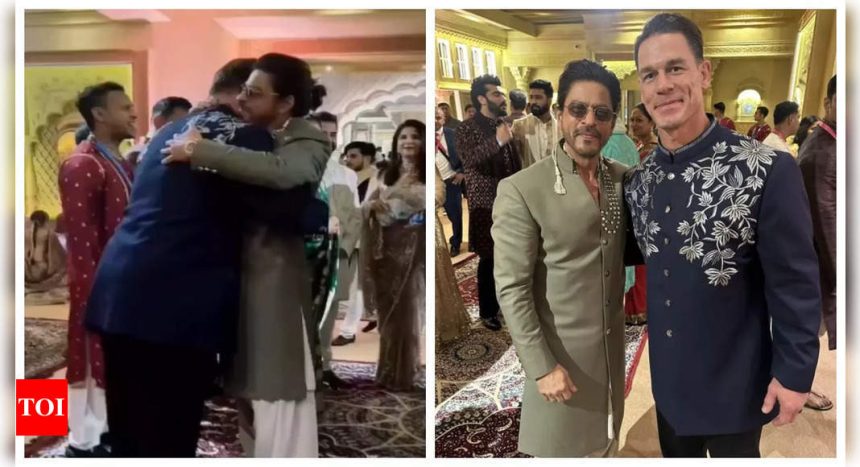 John Cena and Shah Rukh Khan hug it out in BTS clip from Anant Ambani and Radhika Merchant's wedding - WATCH |