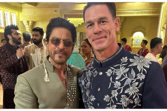 John Cena shares a photo with Shah Rukh Khan; fans say, 'You can't see me but I can see only SRK among countless celebs' - See inside | Hindi Movie News