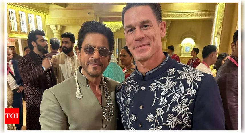 John Cena shares a photo with Shah Rukh Khan; fans say, 'You can't see me but I can see only SRK among countless celebs' - See inside | Hindi Movie News