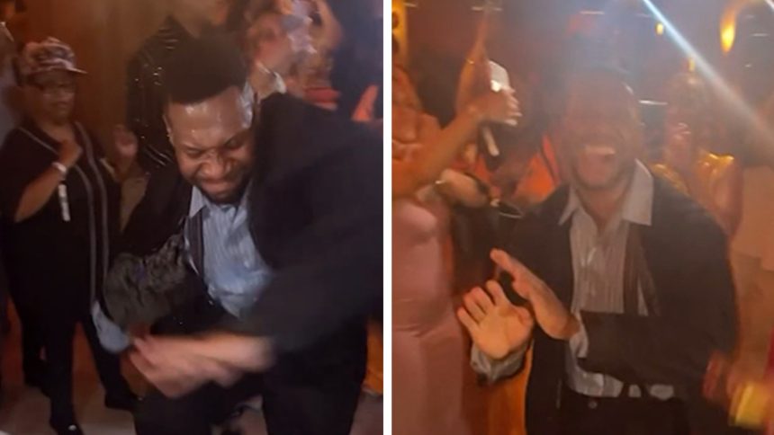 Jonathan Majors Dancing to 'Not Like Us' At Meagan Good's Movie Premiere