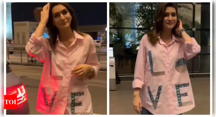 Kriti Sanon's 'LOVE' shirt sparks speculation she is off to London to spend time with rumoured beau Kabir Bahia |