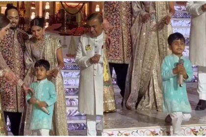 Mukesh Ambani's grandson Prithvi steals the show with his adorable fall at Anant Ambani and Radhika Merchant’s wedding reception |