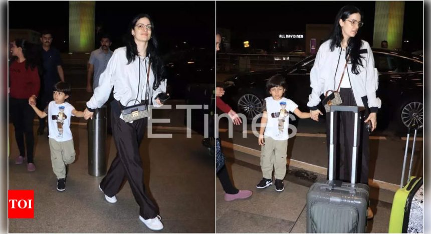 Natasa Stankovic spotted at Mumbai airport with son Agastya amid buzz of separation from Hardik Pandya |