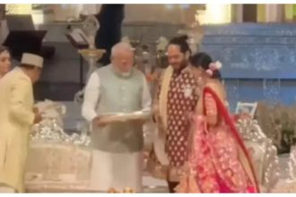 PM Narendra Modi blesses Anant Ambani and Radhika Merchant at Shubh Aashirwad ceremony; gifts Chandi to the newlyweds - Watch video |