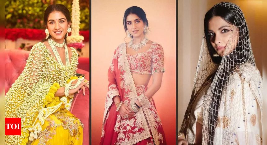 Radhika Merchant's floral dupatta for Haldi reminds us of Rhea Kapoor's pearly wedding veil | Hindi Movie News