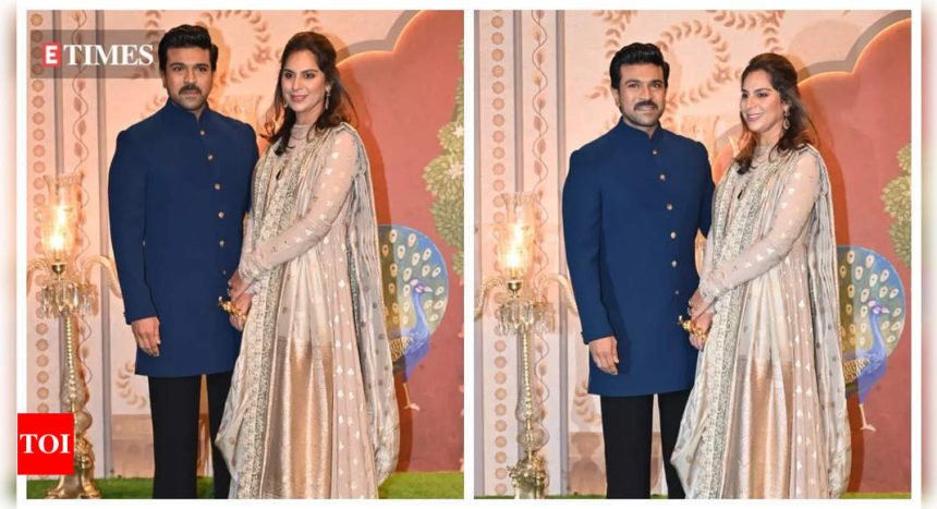 Ram Charan and Upasana Kamineni grace Anant Ambani and Radhika Merchant's Shubh Aashirwad ceremony in style - See photos | Hindi Movie News