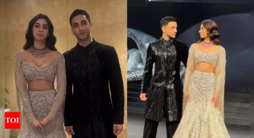 Rumoured couple Khushi Kapoor and Vedang Raina exude intense chemistry as they walk the ramp together - WATCH VIDEO | Hindi Movie News