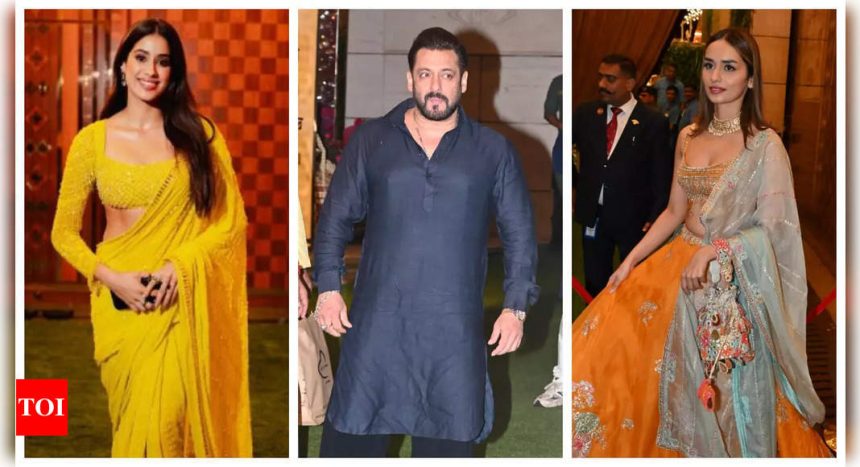 Salman Khan, Janhvi Kapoor, Manushi Chhillar and others grace the star-studded haldi ceremony of Anant Ambani and Radhika Merchant - See photos |