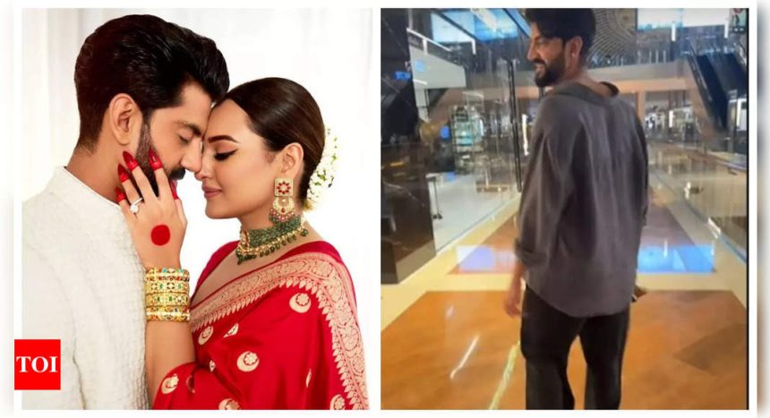 Sonakshi Sinha shares video of Zaheer Iqbal carrying her sandals in hand as they went shopping; calls him 'greenest flag ever' - See photos |