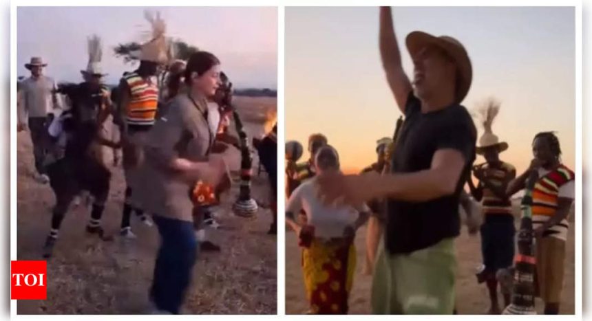 THIS video of Akshay Kumar and Twinkle Khanna dancing their heart out with the Omahe during their Tanzanian vacation is simply unmissable! - WATCH |