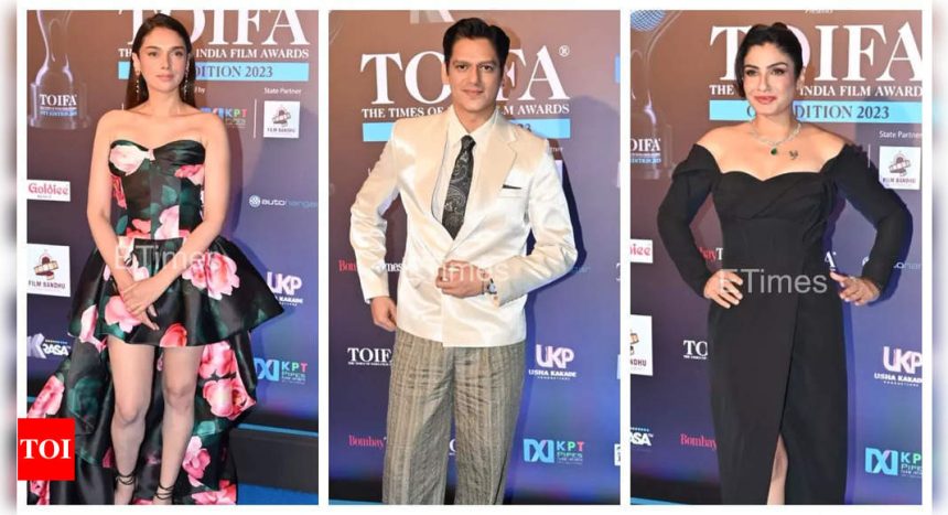 TOIFA OTT Awards 2023: Raveena Tandon, Vijay Varma, Aditi Rao Hydari and others dazzle on the red carpet - See photos |