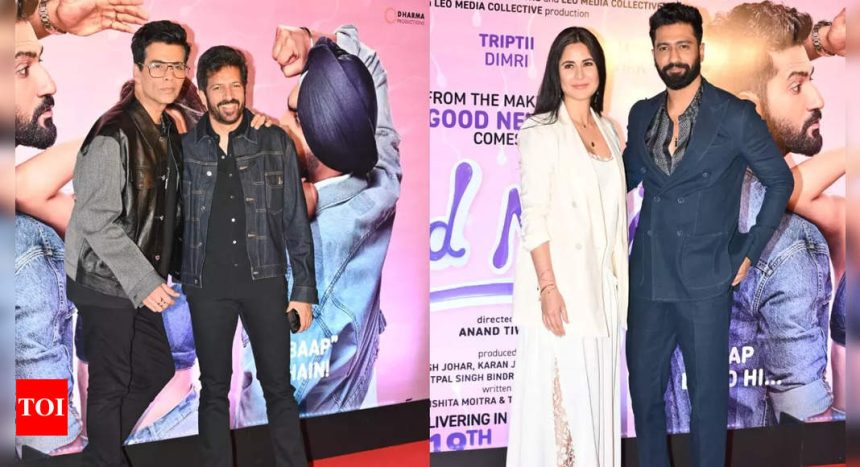 Vicky Kaushal, Katrina Kaif, Karan Johar, Kabir Khan and other celebs arrive for 'Bad Newz' screening in style | Hindi Movie News