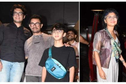 Aamir Khan steps out with sons Junaid and Azad, Kiran Rao joins them too: video inside | Hindi Movie News