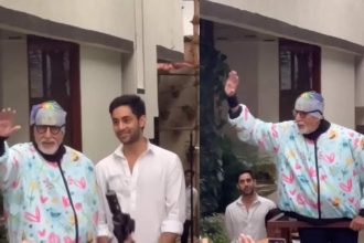 Amitabh Bachchan introduces grandson Agastya Nanda as crowds gather outside his house for 'Sunday darshan', 'The Archies' actor folds his hands in gratitude | Hindi Movie News