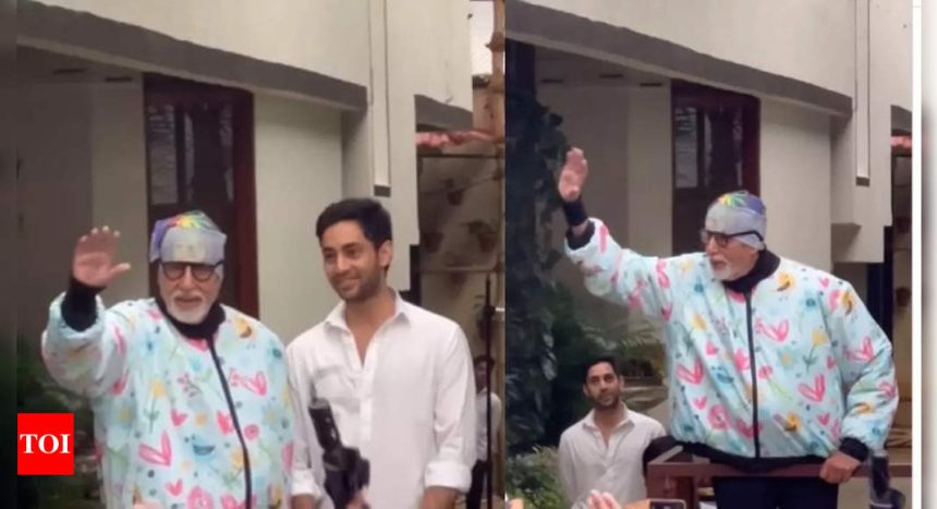 Amitabh Bachchan introduces grandson Agastya Nanda as crowds gather outside his house for 'Sunday darshan', 'The Archies' actor folds his hands in gratitude | Hindi Movie News